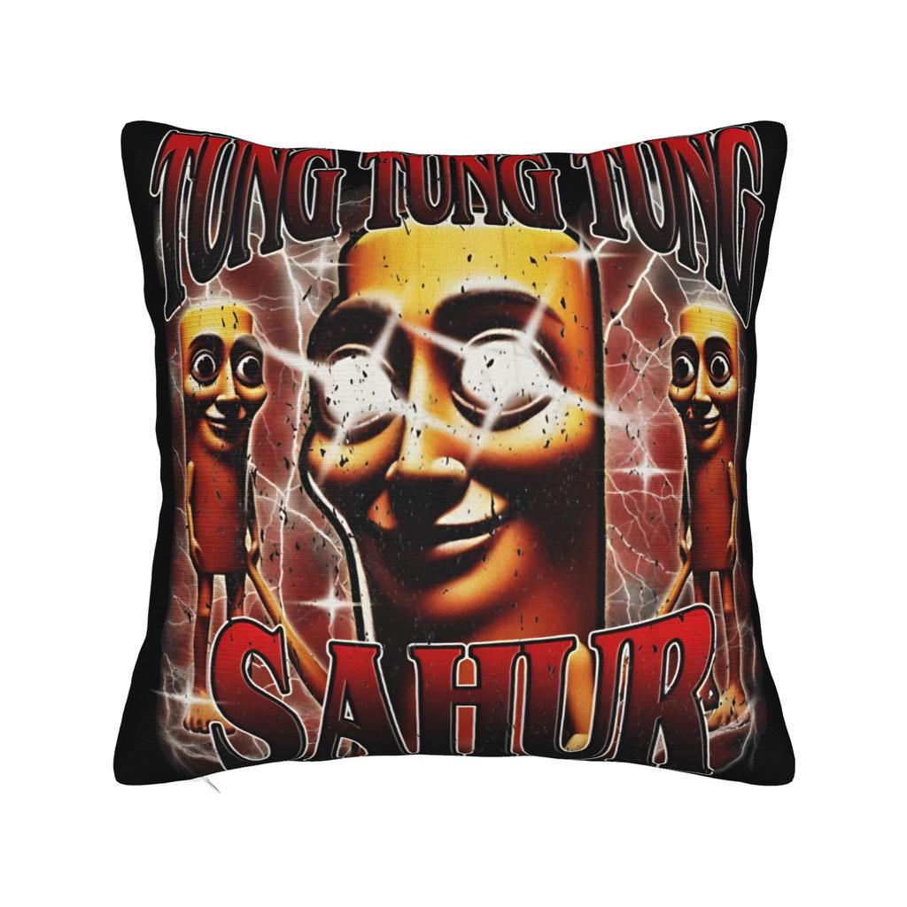 Povlak na polštář Tung Tung Tung Sahur John Pork Meme Brainrot Design Potah na polštář pro kancelář, auto, domácí dekorace Nové povlaky na polštáře