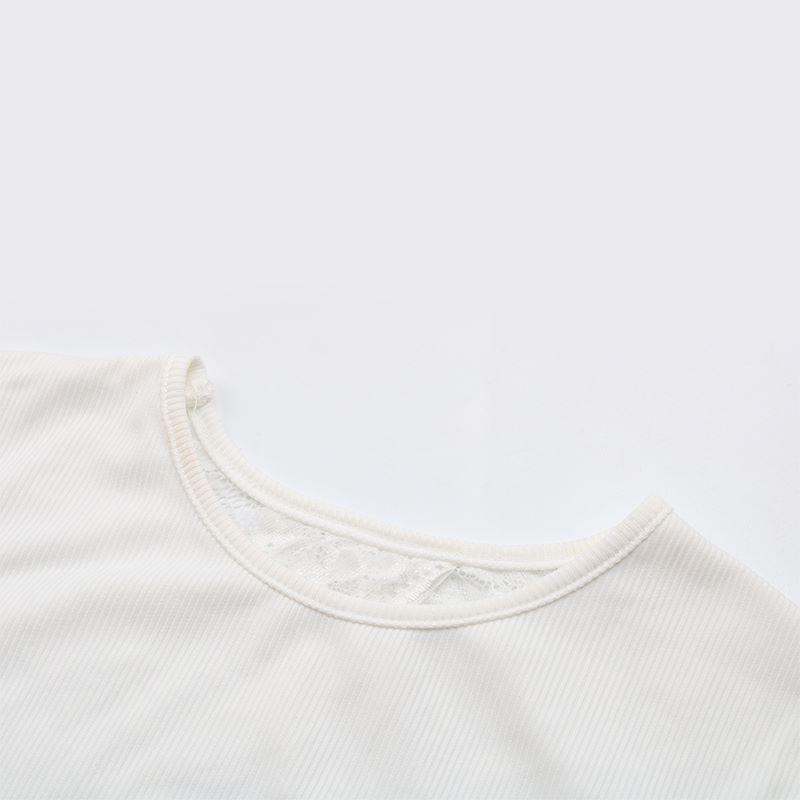 Summer Sexy Women's Bodysuits Lace Backless Strapless Tight Fitting Clothes O Neck Short Sleeve