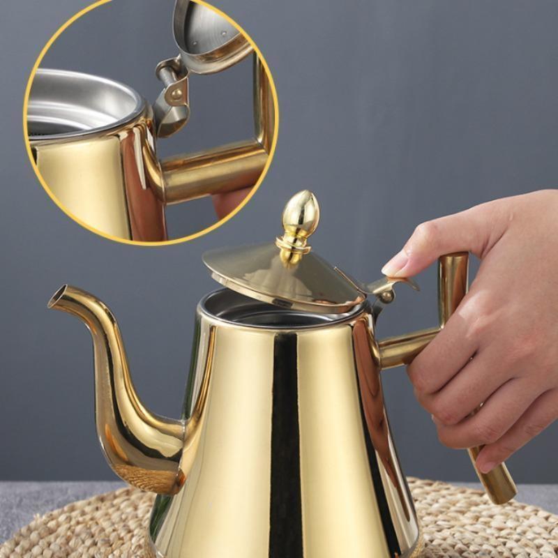 Thickened Stainless Steel Teapot Kettle Kettle Hotel Restaurant Home Induction Cooker Flower Teapot Coffee Pot
