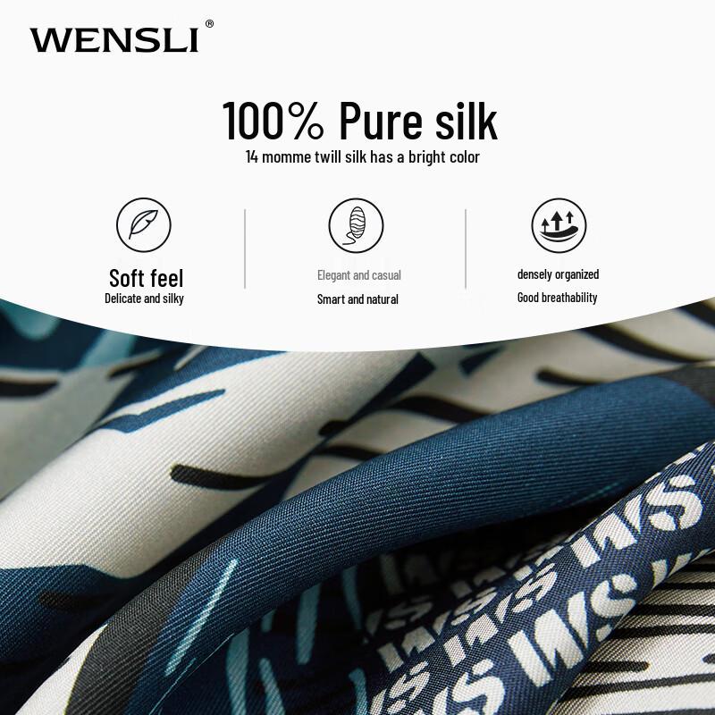 WENSLI Women's 100% Mulberry Silk Large Square Scarf