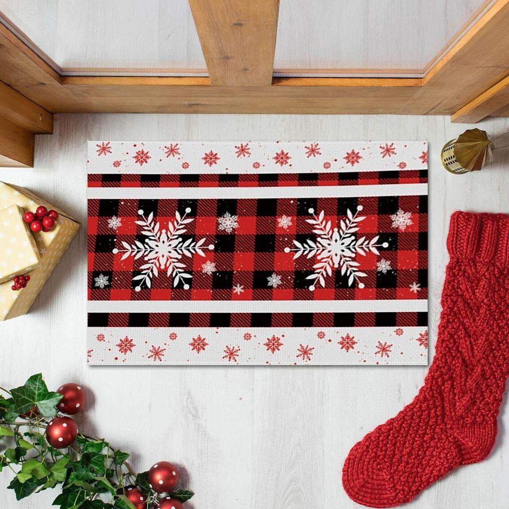 Christmas Dining Mat, Restaurant Atmosphere Decoration, Table Mat, Linen Printed Insulation Mat, Western Style Mat