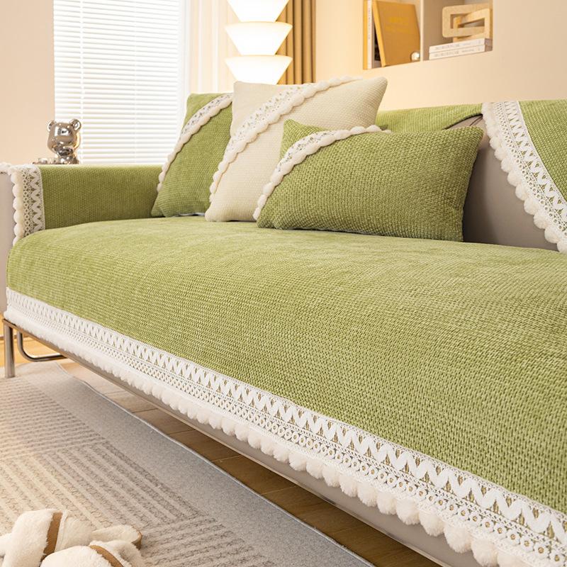 Chenille-Sofakissen, vier Jahreszeiten, universelles rutschfestes Kissen, Sofa-Rückenlehnenbezug, Handtuch-Sofabezug