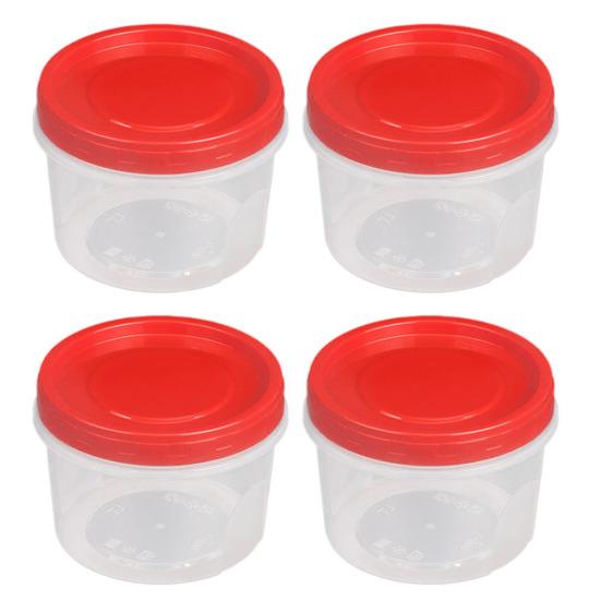 4Pcs 500ml Refrigerator Food Storage Container BPA Free Microwave Safe Transparent Design Stackable Airtight Storage Box