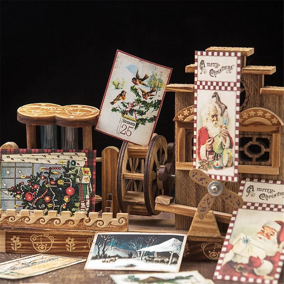 138Pcs Christmas Material Paper Stickers Kits Die Cut For Scrapbooking Journal Planner Photo Album Sticker Card Making