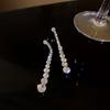 S925 Sterling Silver Elegant Long Tassel Earrings with Sparkling Zircon
