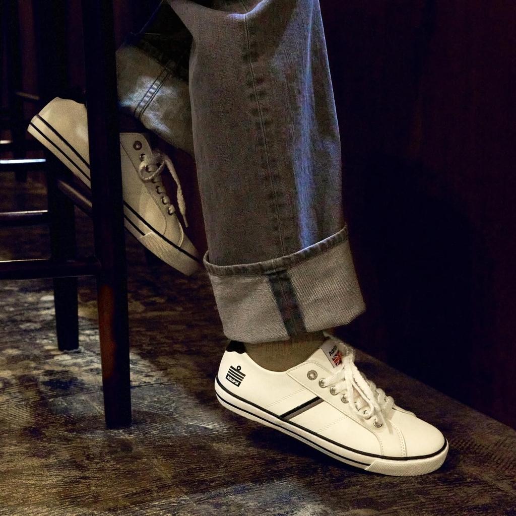 Admiral WATFORD AD601 Size Sneakers, Unisex, White/Black, 25.0cm