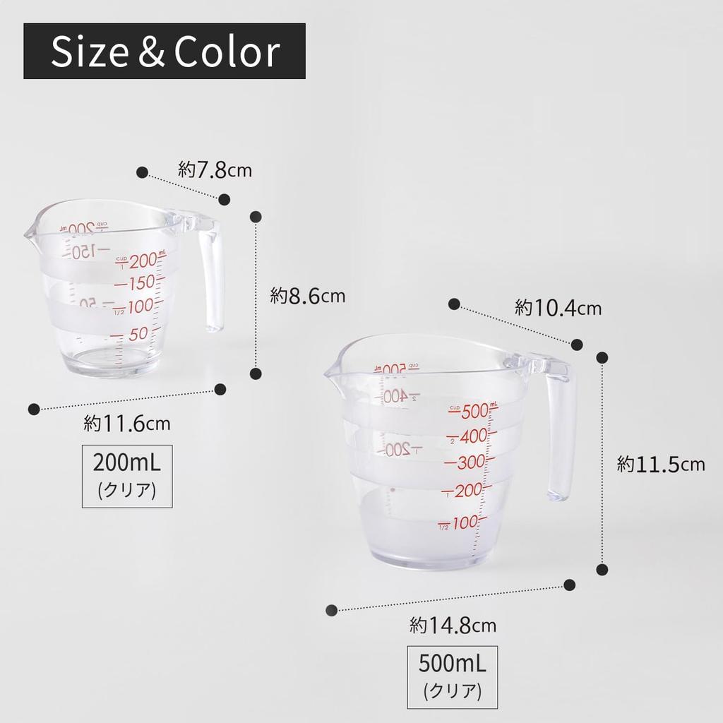 Marna JA204CL Measuring Easy To Read Easy To with Hook Hole for Wall Mounting Storage Cup, 500ml, Markings, Microwave/Dishwasher Safe/Heat Resistant,