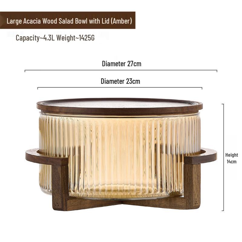 Abay Vertical Stripe Fruit Plate Salad Bowl