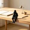 Schreibtisch-Ornament für das Büro 3D-gedruckte Kapuzen-Skelett-Figur beim Lesen, Gotischer Bücherregal-Rand-Sitzer-Statue, Harz Buch Halloween Schreibtisch Kaminsims Kaffee
