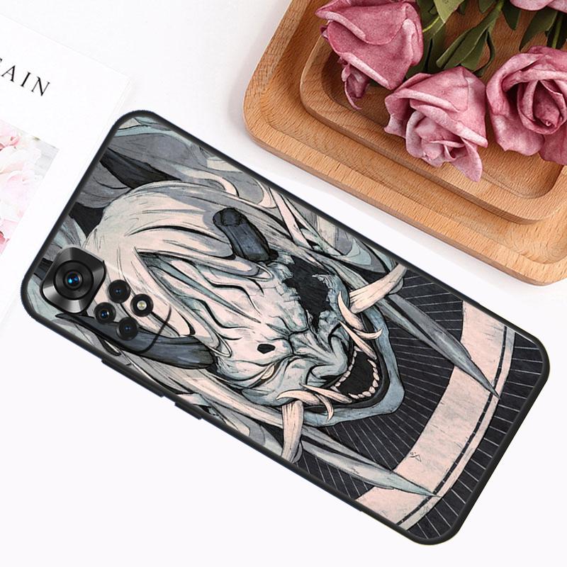 Samurai Oni Mask Case For Xiaomi Redmi Note 13 Pro 14 12 11 9 10 9S 10S 11S 12S Redmi 12C 13C 14C 10C Cover