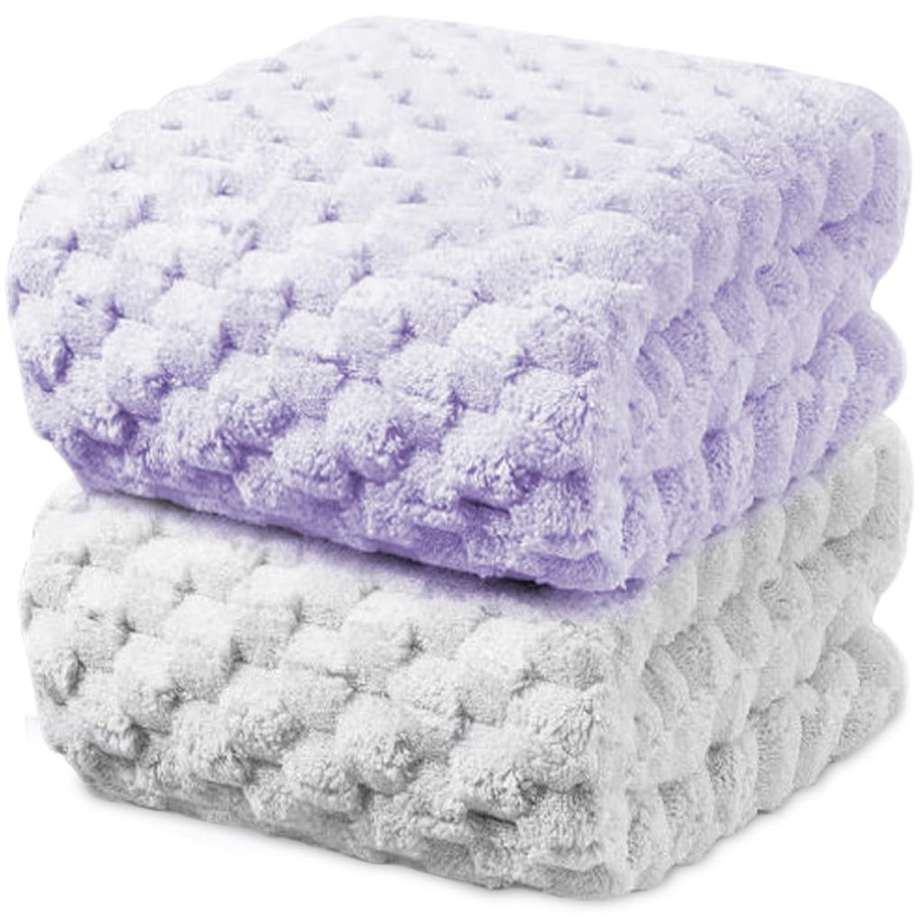 AYO Bath Set of 2 in 2 3D Pokopoko Special Highly Low Shedding Gray Towels, Colors, 60120cm, Microfiber, Weave, Hotel-grade, Fluffy, Absorbent,