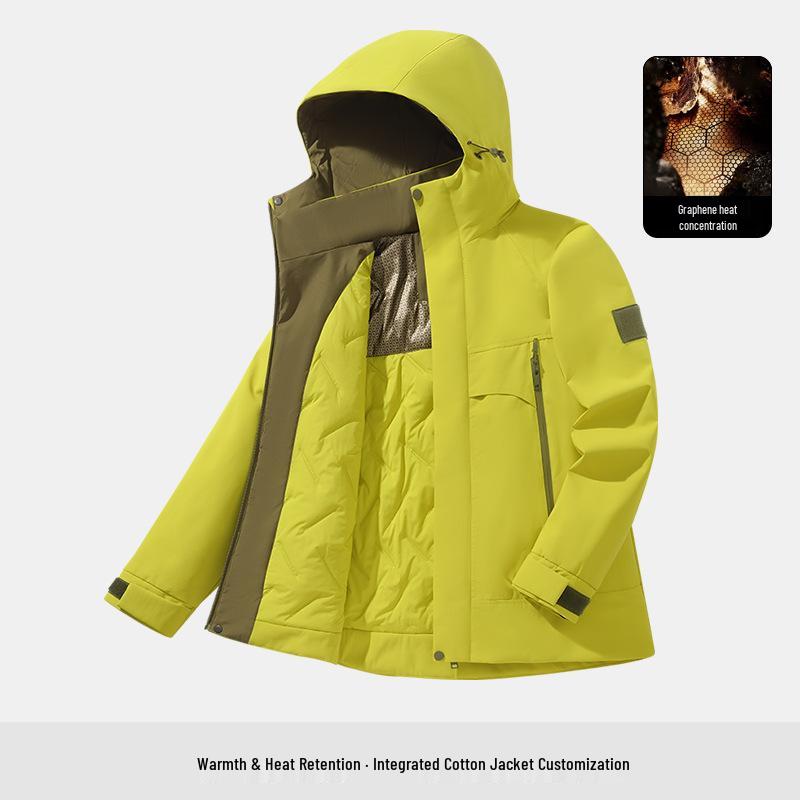 Custom Logo Camouflage Fleece Windproof Jacket: Autumn/Winter Workwear Three-in-One Outerwear 4XL