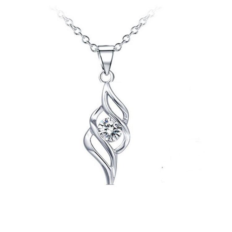 Angel Diamond Pendant Necklace and Earring Set