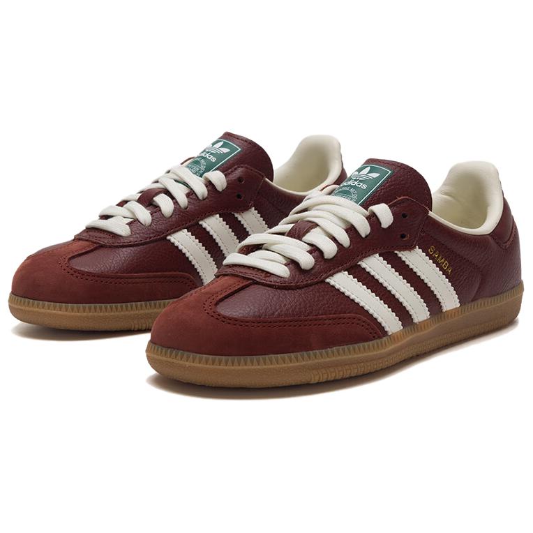 Adidas Originals Samba Og Synthetic Leather Comfortable Versatile Durable Breathable Low-Top Sneakers Unisex Sneakers Brown JR0892