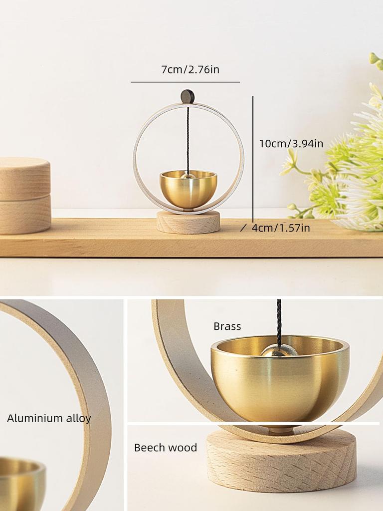 Orin Buddhist altar bell, pet bell, brass bell, natural wood bell, Buddhist altar accessory, mini bell, Buddhist altar accessory, beautiful tone,