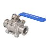 KF16 KF25 KF40 KF50 SUS304 Stainless Steel KF High Vacuum Ball Valve Quick Installation Flange Three Piece Manual Ball Valve