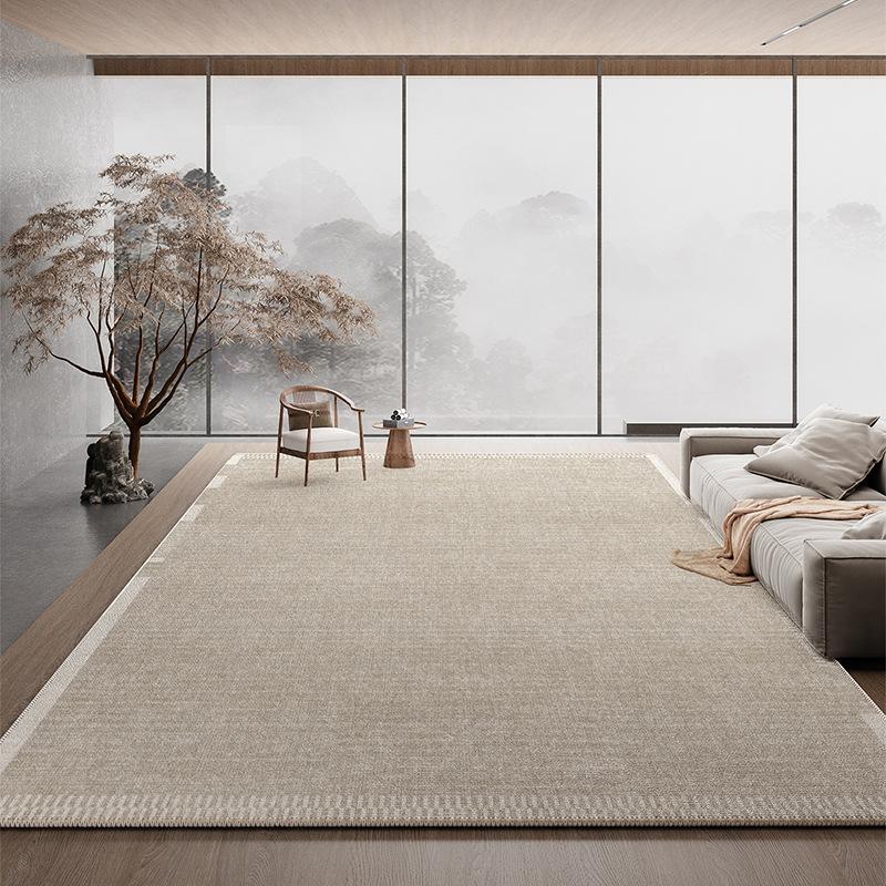 Plain Color Living Room Carpet Stain Resistant Easy Care Wash Free Light Luxury Large Rug for Sofa Bedroom