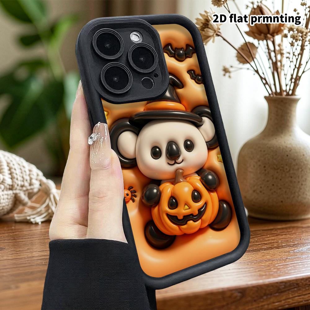 Phone Case: 2D flat, suitable for iPhone 18 17 16 15 14 13Pro protective case, warm orange bubble embossing, perfect Christmas and Halloween holiday g
