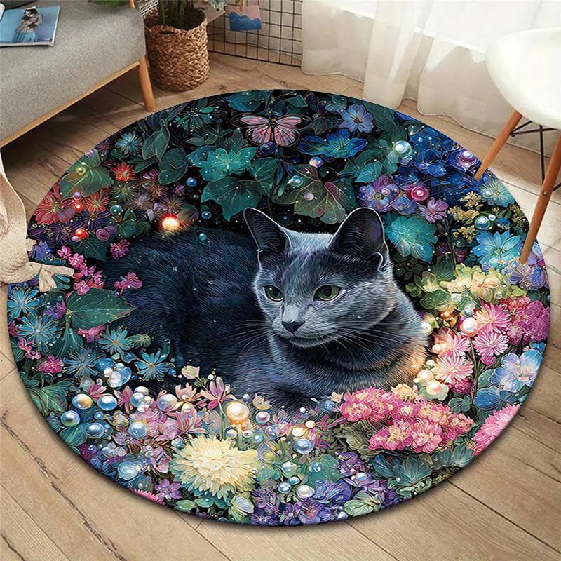 

Круглий килим Vortex Crossing Gate, Килимок для вітальні, спальні, біля дивана, дитячої кімнати, Нековзкий килимок для підлоги 80cmx80cm