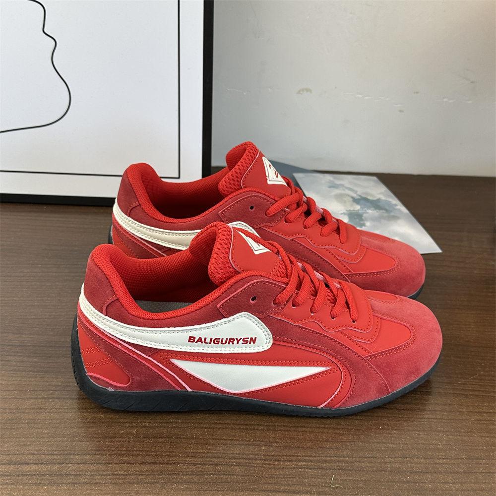 

Dexun shoes American retro color matching flat-soled casual racing shoes niche versatile lace-up thin-soled classic board shoes women 39 червоний