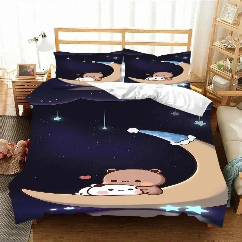 Kawaii Bubu und Dudu 3D-Druck Anime Bettwäsche Set Bettbezug Steppdecke Bett Einzel Twin Full King Queen Größe Bettwäsche Set Kinder