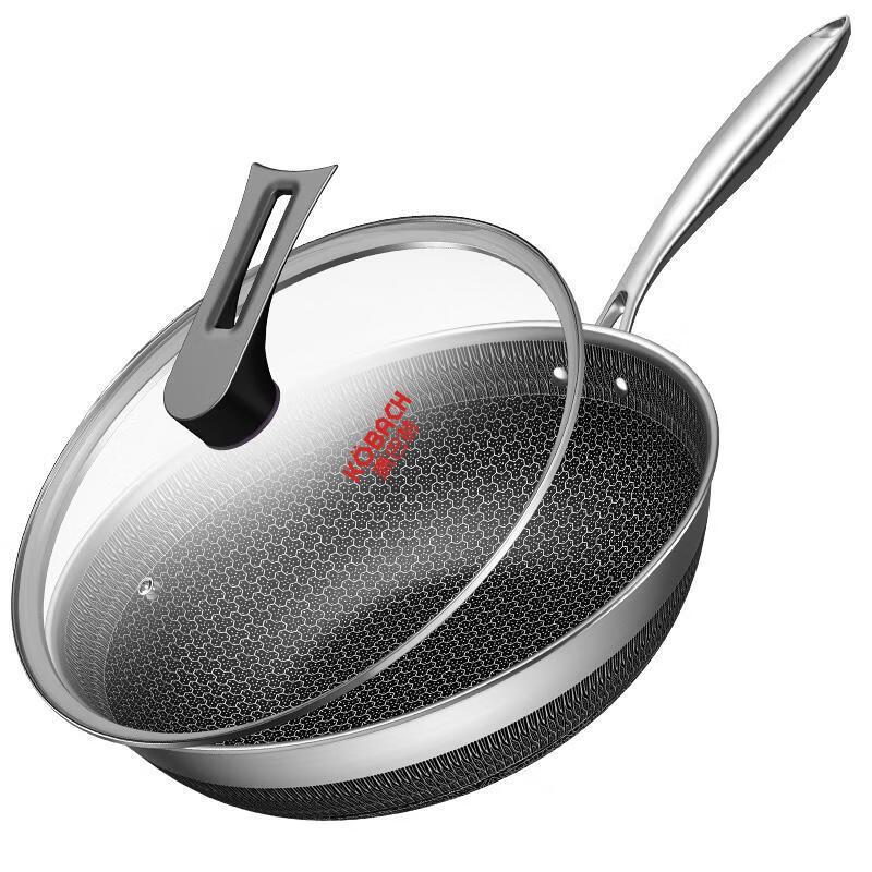 

KOBACH 32cm Honeycomb Non-stick 316L Stainless Steel Wok
