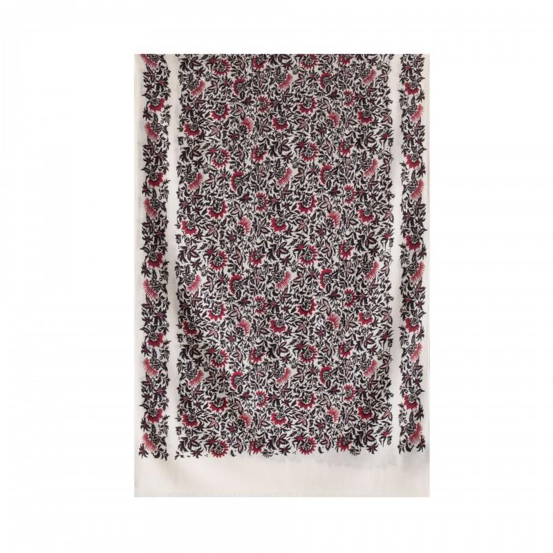 Elegant Silk Wool Scarf Vintage Print Warm Sun Protection Commute Shawl