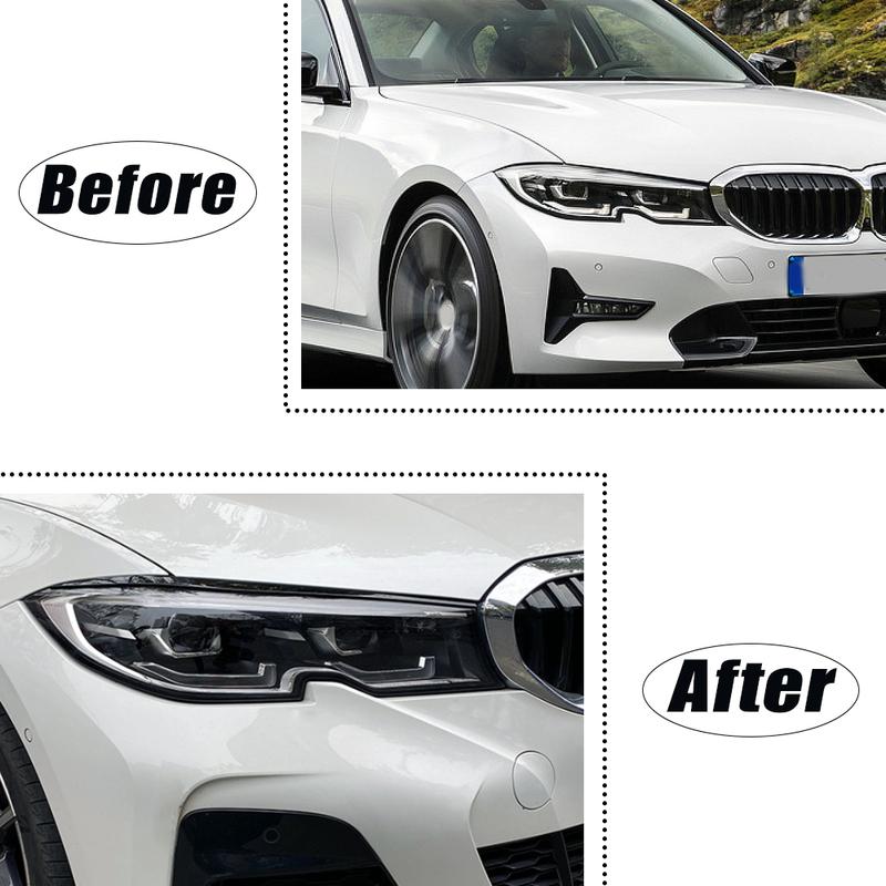 2Pcs Car Headlight Head Lamp Eyebrow Headlight Cover Trim Sticker for BMW 3 Series G20 G28 320i 330i Sedan   -