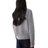 Grey Round Neck Knitted Cardigan Jacket for Women In Autumn and Winter Inner Sweater for Latest Tops for Outside