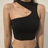 Lato bez rękawów seksowne kobiety dziewczęta letnia kamizelka Crop Top koszula bluzka Casual Slim czarne zbiorniki Hot