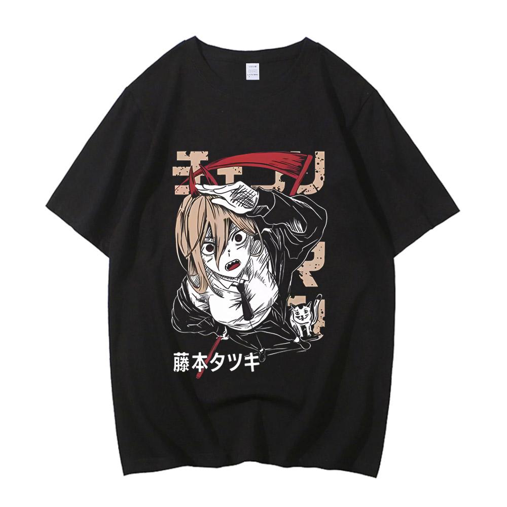 Chainsaw Man T Shirt Men Retro Vintage Printed Graphic T Shirt Women Harajuku High Quality Cotton Casual Short Sleeve Tshirt