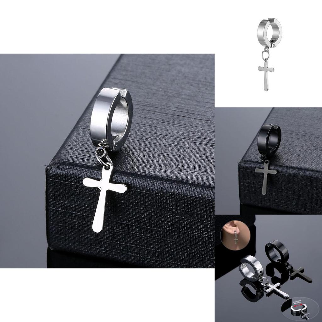 Kreuzanhänger Ohrring Climber Mit Poliertem Edelstahl Für Männer Frauen