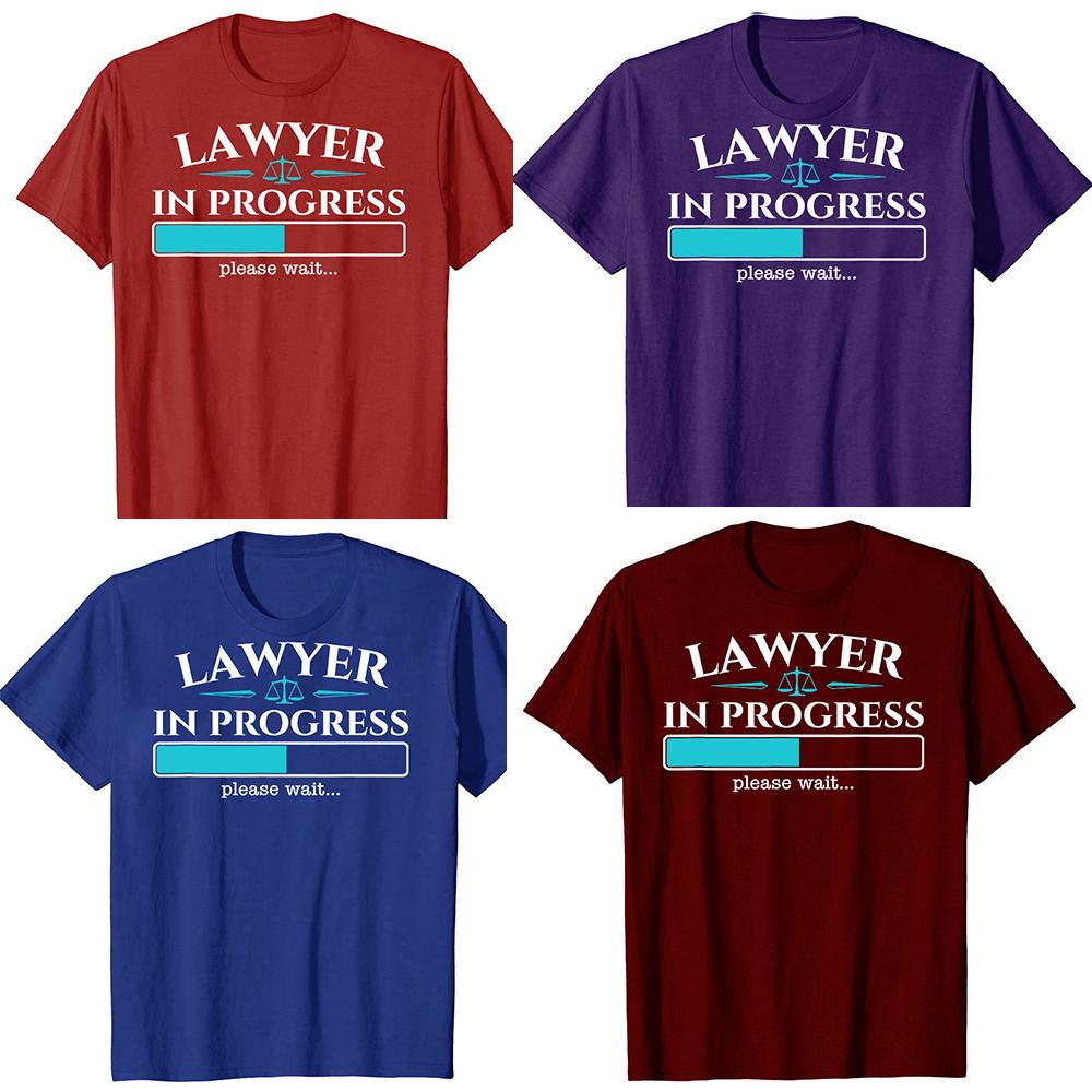 Funny Lawyer In Progress Law School Student Graduation Tshirts Men Fashion Casual Tshirt 100 Cotton Loose Oversized T Shirt