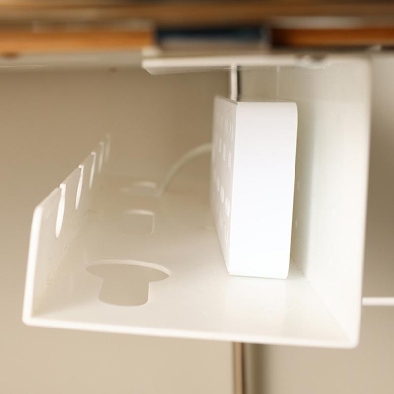 Under Desk Cable Management Cable Tray Under Desk with Clamp Power Strips Cord Holder No Drilling Spacious