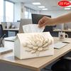 2D Flat, 1pc Tissue Box, Printed On Both Sides, Coastal Coral Tissue Box Holder with Ocean Wall Art Decor Design Suitable for Home Parties Living Room