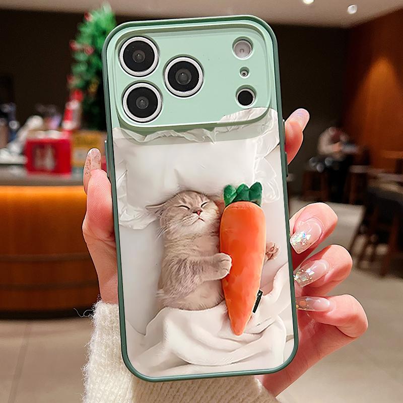 Magnetic For Magsafe Case For iPhone 17 Pro Max Sleeping Cat Carrot Pattern Skin Feeling Cover For iPhone 16 15 14 13 Pro Max