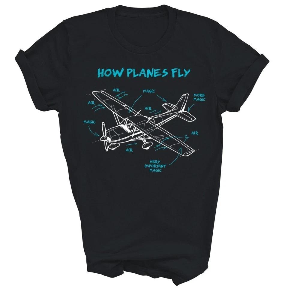 How Planes Fly Funny Aviation Rc Plane Pilot Aircraft Black Shirt S5xl L2663 S