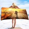 Microfiber Cowboy Print Beach Towels,Beach Towel Oversized,Quick Dry Cowboy On Horse Bath Towel Large,Absorbent Bathroom Towels