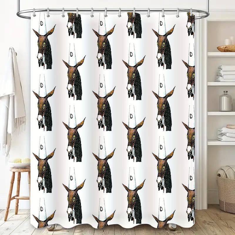 Bathroom Shower Curtain Farmhouse Rustic Cow Print Decor Vintage Country Showercurtain Modern Waterproof Home Decor