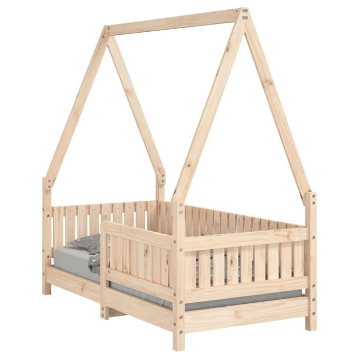 VidaXL Bed Frames for Children, Single Bed with Slatted Base, Bedroom Furniture, Scandinavian, Brown 70x140 834501