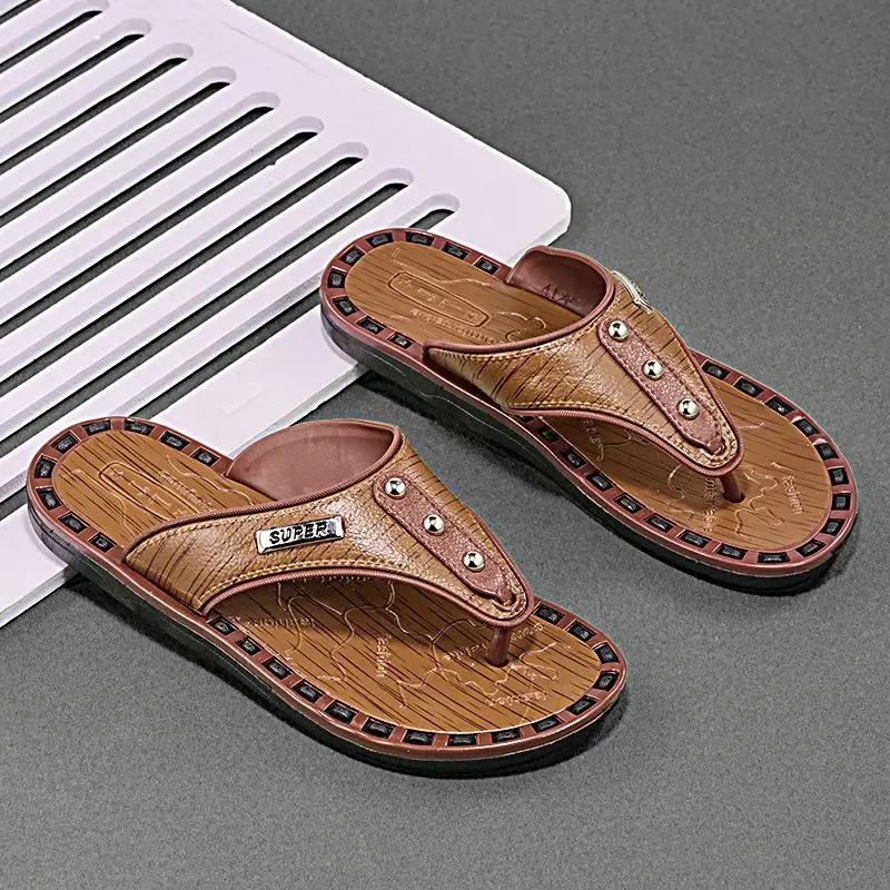 Fashion Flip Flops Male Slipper Sabot Slides Shiatsu Beach Soft Flat Low Price 2025 Style High Quality Fashion Pvc Y2k Casual Men's Shoe