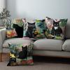 1/4pcs 45x45cm Cute Black Cat Fish Bowl Oil Painting Style Throw Pillow Covers Cushion cover