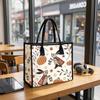 Cute Rabbit Pumpkin Printed Tote Bag Casual Large Capacity Portable Shopping Handbag for Daily Use