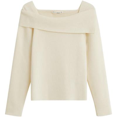 Inman Gentle Style Off-Shoulder Long-Sleeve Knit Sweater