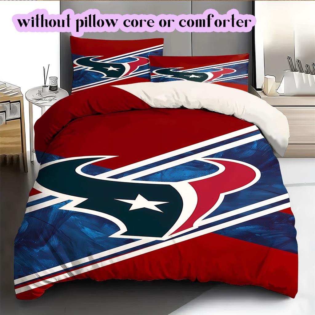 Set Copripiumino Trapuntato con Fantasia Houston Texans Federa Decorazione per la Casa Regalo di Compleanno (1 * copripiumino + 2 * federa, senza nucleo)