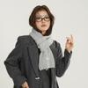 Minimalist Style Solid Color Knitted Scarf with Wool for Girls Winter Warm and Versatile Outdoor Soft Scarf.