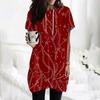 Women's Hoodies Casual Short Sleeve Shirts Fashion Print Tunic Tops With Pockets