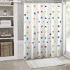 Colorful Retro Airplane Shower Curtain – Multicolor Planes & Stars, 2D Flat Print, Polyester, 70.8"X70.8"Inches