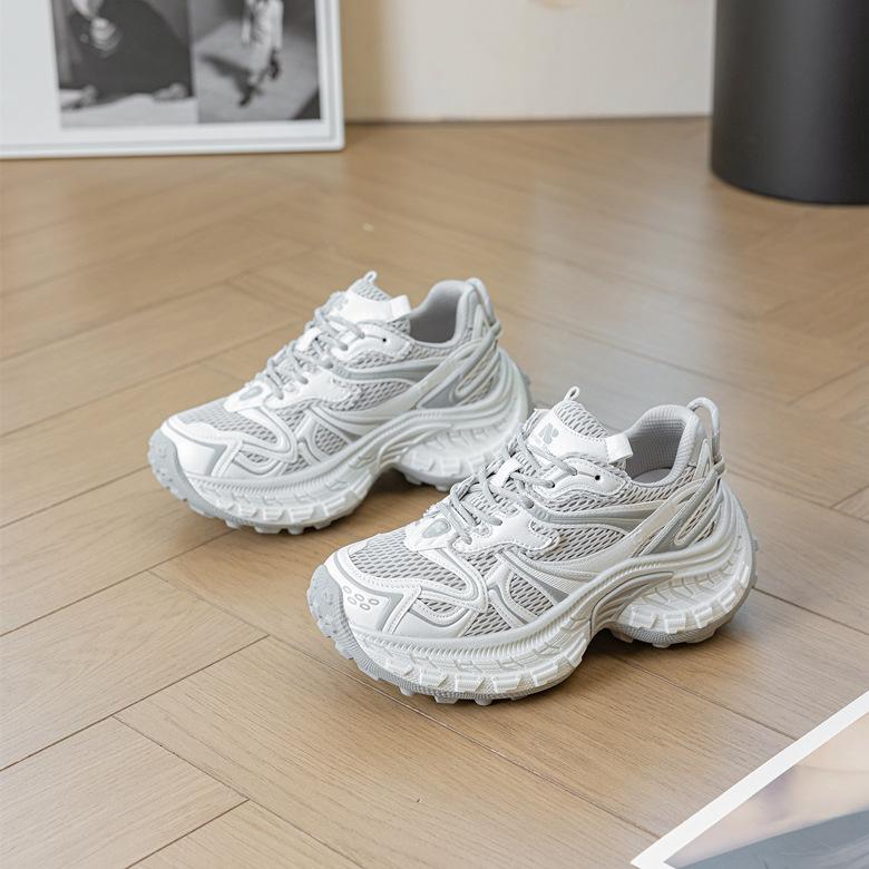 Dad shoes girl ins2026 spring and autumn platform-soled sports single shoes mesh versatile height-increasing casual shoes