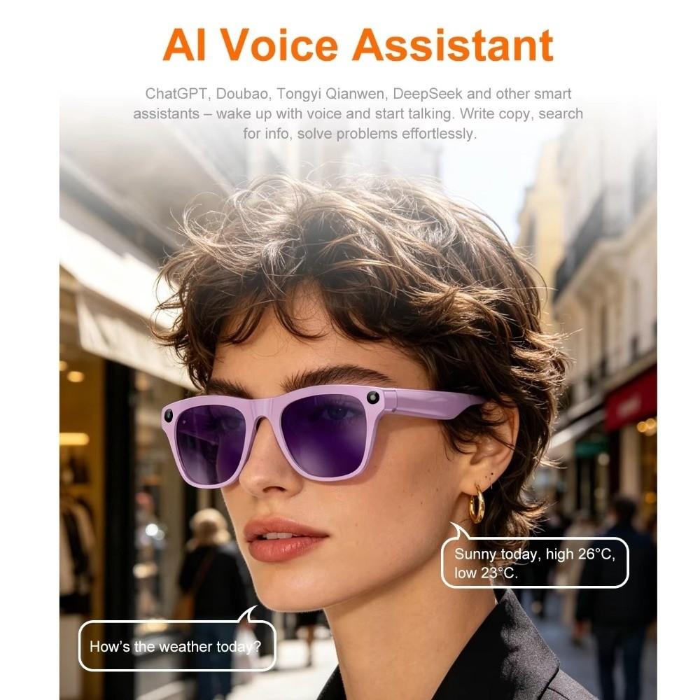 Video Recording Smart AI Glasses 8MP HD Camera Intelligent Eye Glasses Motorcycle Use